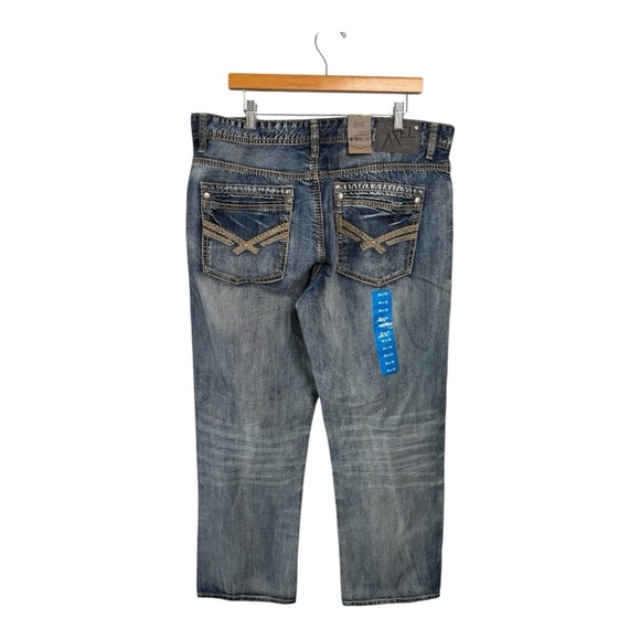 Axel Jeans Treadwell Relaxed Straight Fit Men’s Embellished Faded JeanNew 38 X32 - Picture 9 of 16